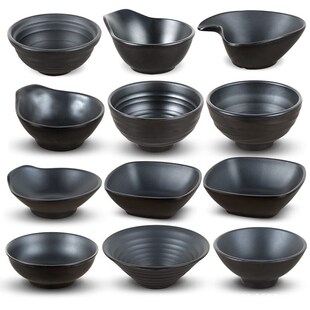 Melamine Bowl Black Frost Porcelain Imitation Sugar Sauce Re