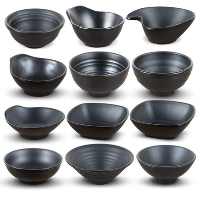 Melamine Bowl Black Frost Porcelain Imitation Sugar Sauce Re