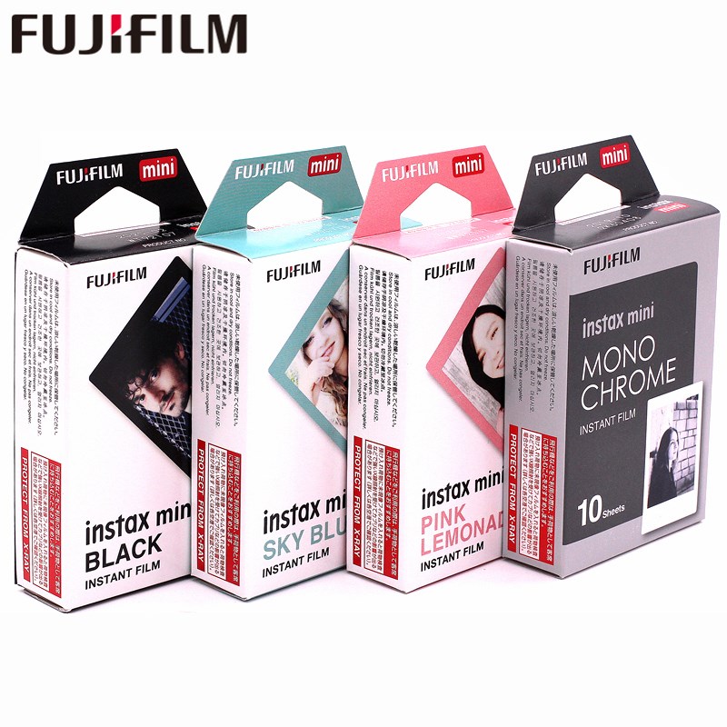 Fujifilm Instax Mini8 Film Monochrome Mono + Black Frame +