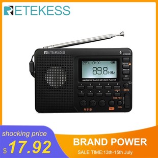 RETEKESS V115 Radio AM FM SW Pocket Radio Shortwave FM Speak