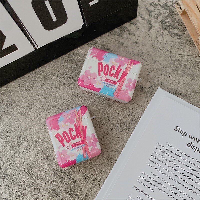 Cute Square Sakura Pocky Soft Silicone Cover for Apple Airp