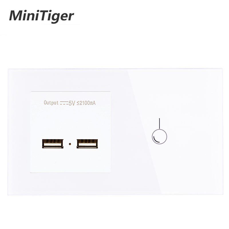 Minitiger EU Standard 1 Gang 1 Way Touch Switch and Power O