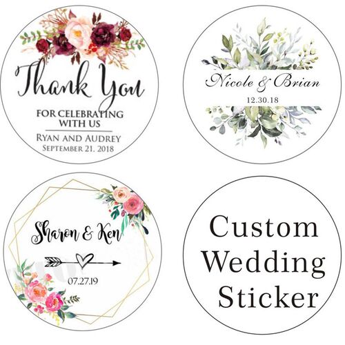 100PCS custom stickers/Wedding Stickers printed LOGO transpa
