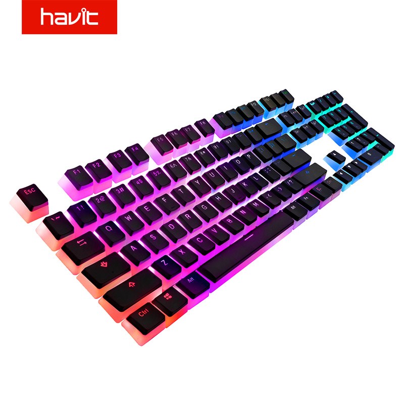Keycaps Double Shot Backlit PBT Pudding Keycap Set with Pull