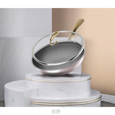 316 Stainless Steel Wok Uncoated Non Stick Pot Multifunction