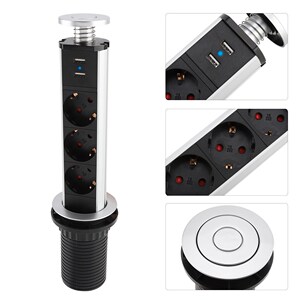 Modern Pop Up Socket Electrical Tensile Power Outlet Plug W
