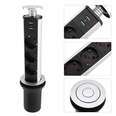 Modern Pop Up Socket Electrical Tensile Power Outlet Plug W