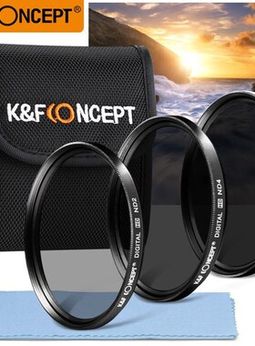 K&F CONCEPT ND Lens Filter Kit 52/55/58/62/67/72/77mm ND2+ND