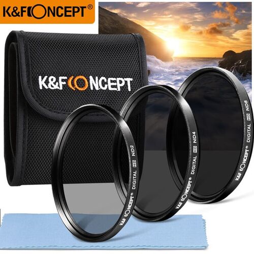 K&F CONCEPT ND Lens Filter Kit 52/55/58/62/67/72/77mm ND2+ND