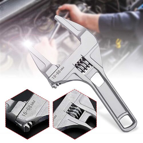 16 68mm Adjustable Wrench 200mm Universal Large Opening Bat