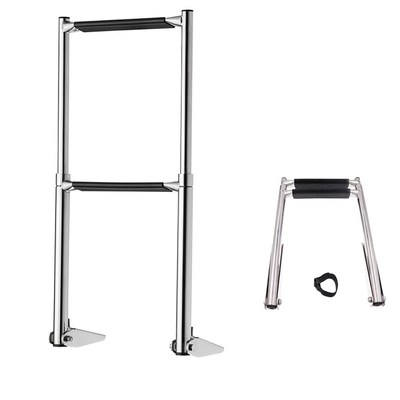 Stainless Steel 2 Step Telescopic Boat Ladder Marine Transom