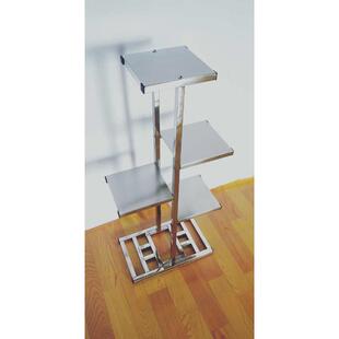 花架子多层室内客厅阳台铁艺不锈钢置物架绿萝落地式 花盆架子带轮