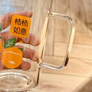 高硼硅耐高温玻璃杯清新简约大容量水杯带盖马克杯杯加厚个性杯子