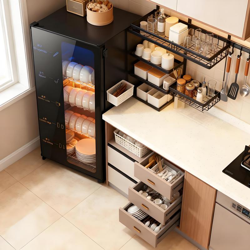 多功能童锁办公室刀具消毒柜迷你卧式快餐盘单开门消毒柜家用型