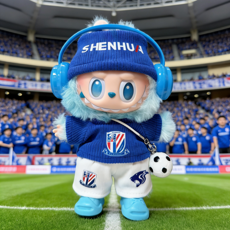 上海申花适用于布布一二三代娃衣labubu球迷比赛应援周边礼物潮