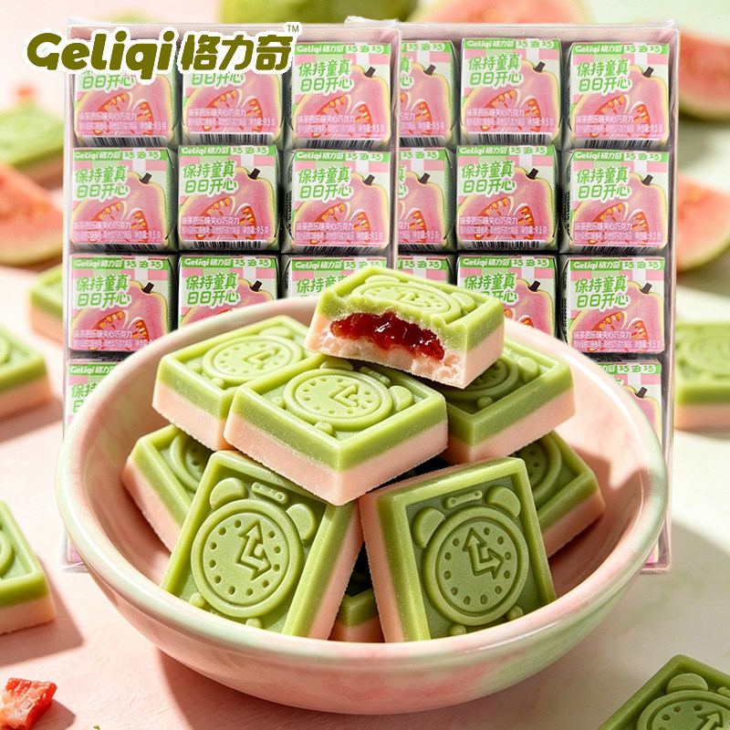 抹茶芭乐味纯可可脂夹心巧克力