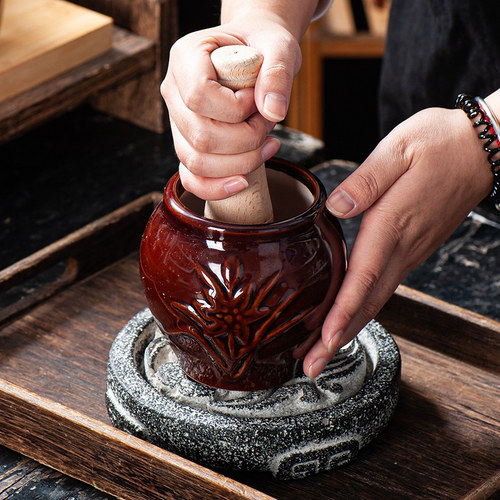 家用研磨石臼擂辣椒皮蛋擂钵