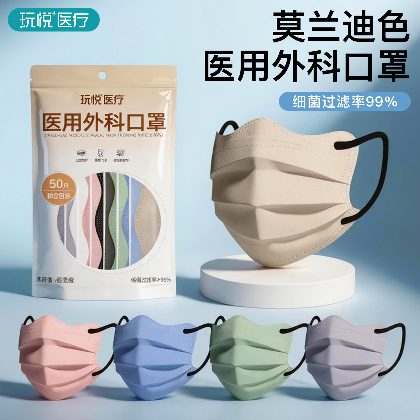 蝶形医用外科口罩一次性医疗成人女2026新款高颜值独立包装春夏季