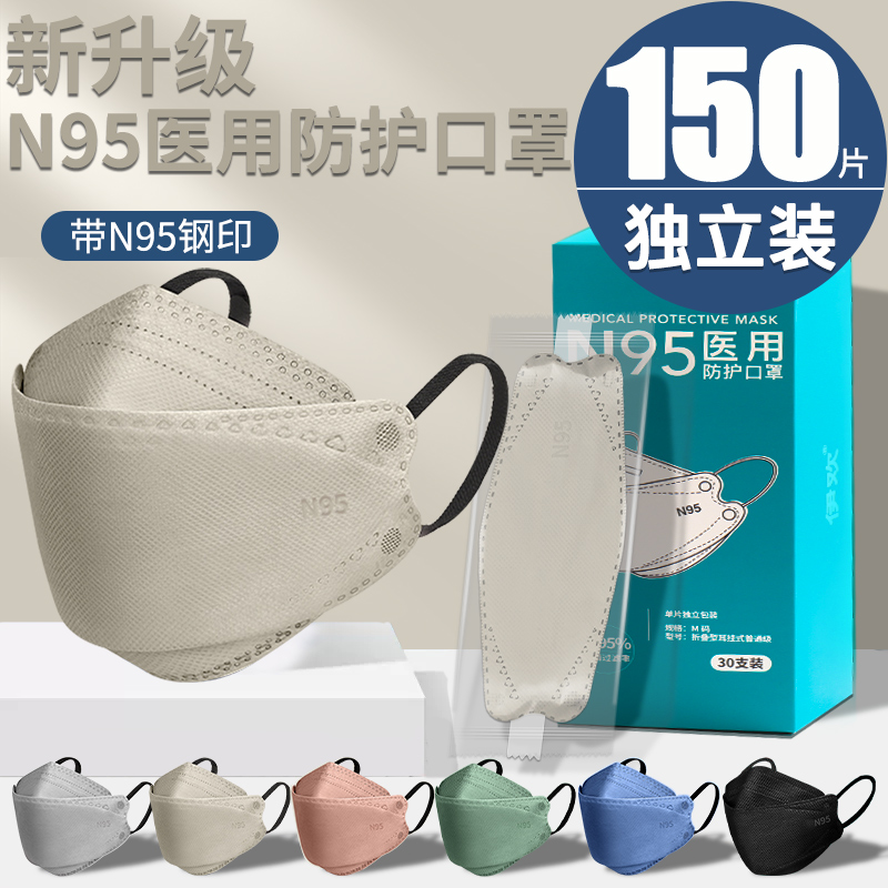 莫兰迪色n95医用防护口罩