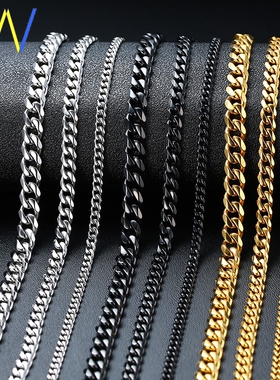 Punk Stainless Steel Necklace for Men Women Gold Chain 2021