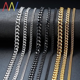 Punk Stainless Steel Necklace for Men Women Gold Chain 2021