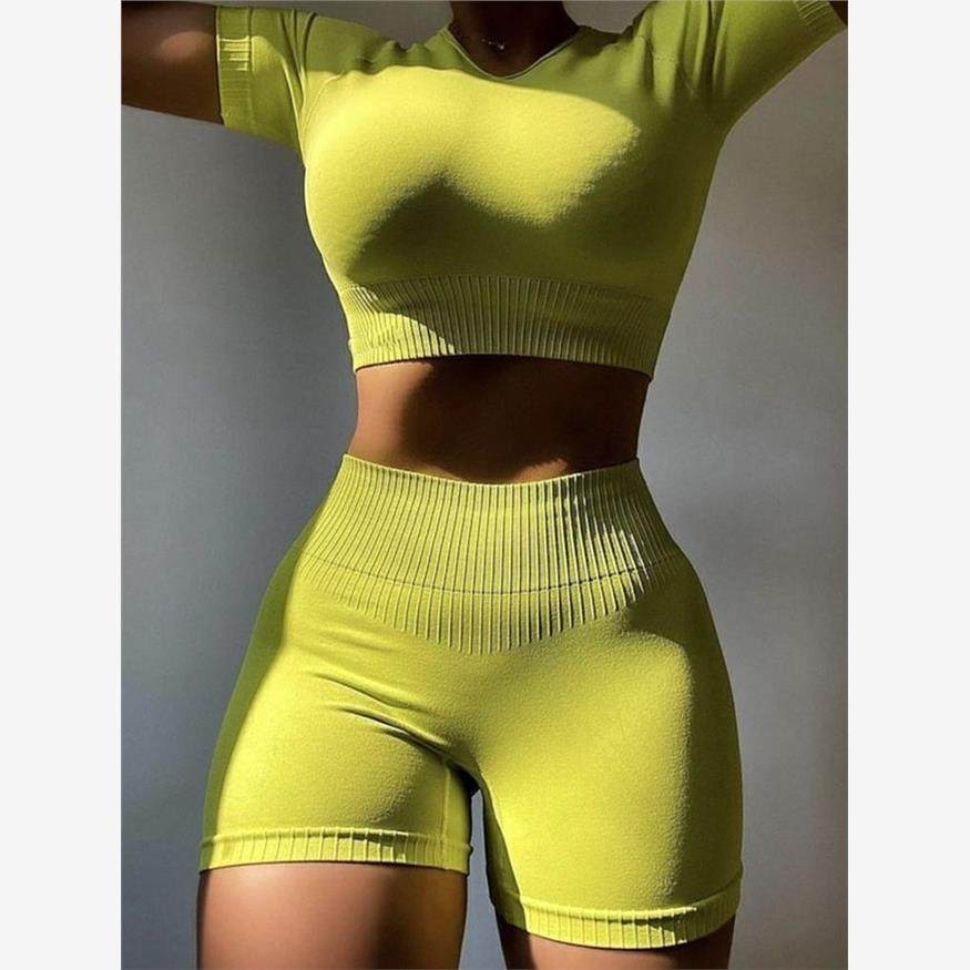 春夏瑜伽服短款套装Shor