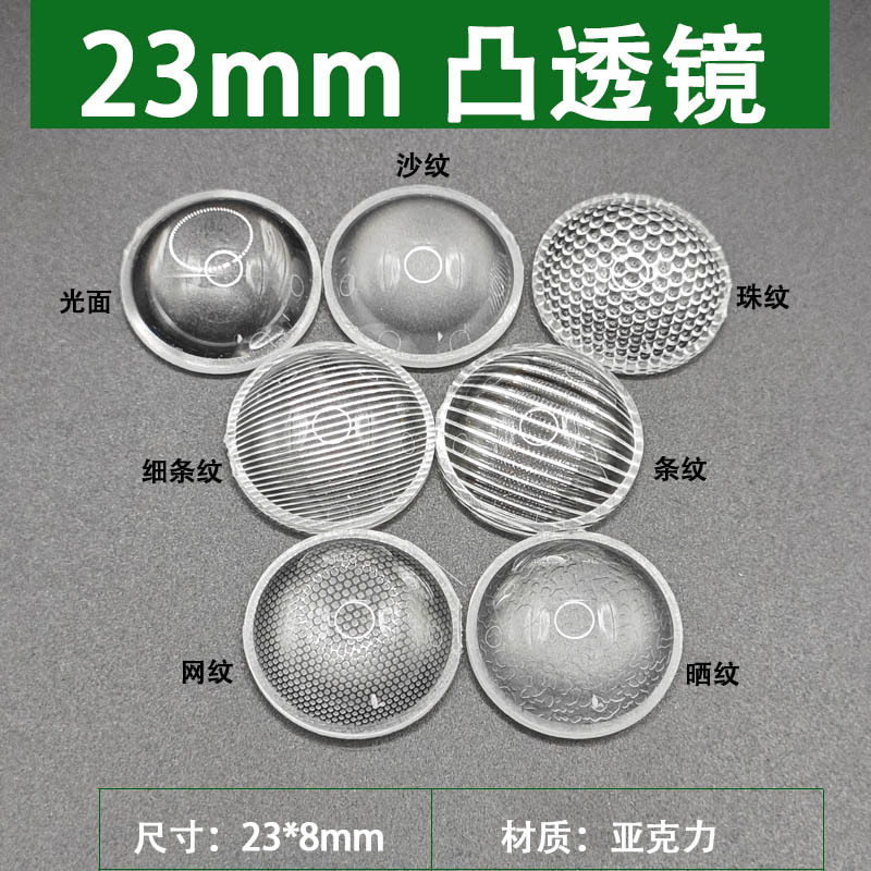 23mm透镜光面手电筒猫眼玩具灯具配件凸透镜