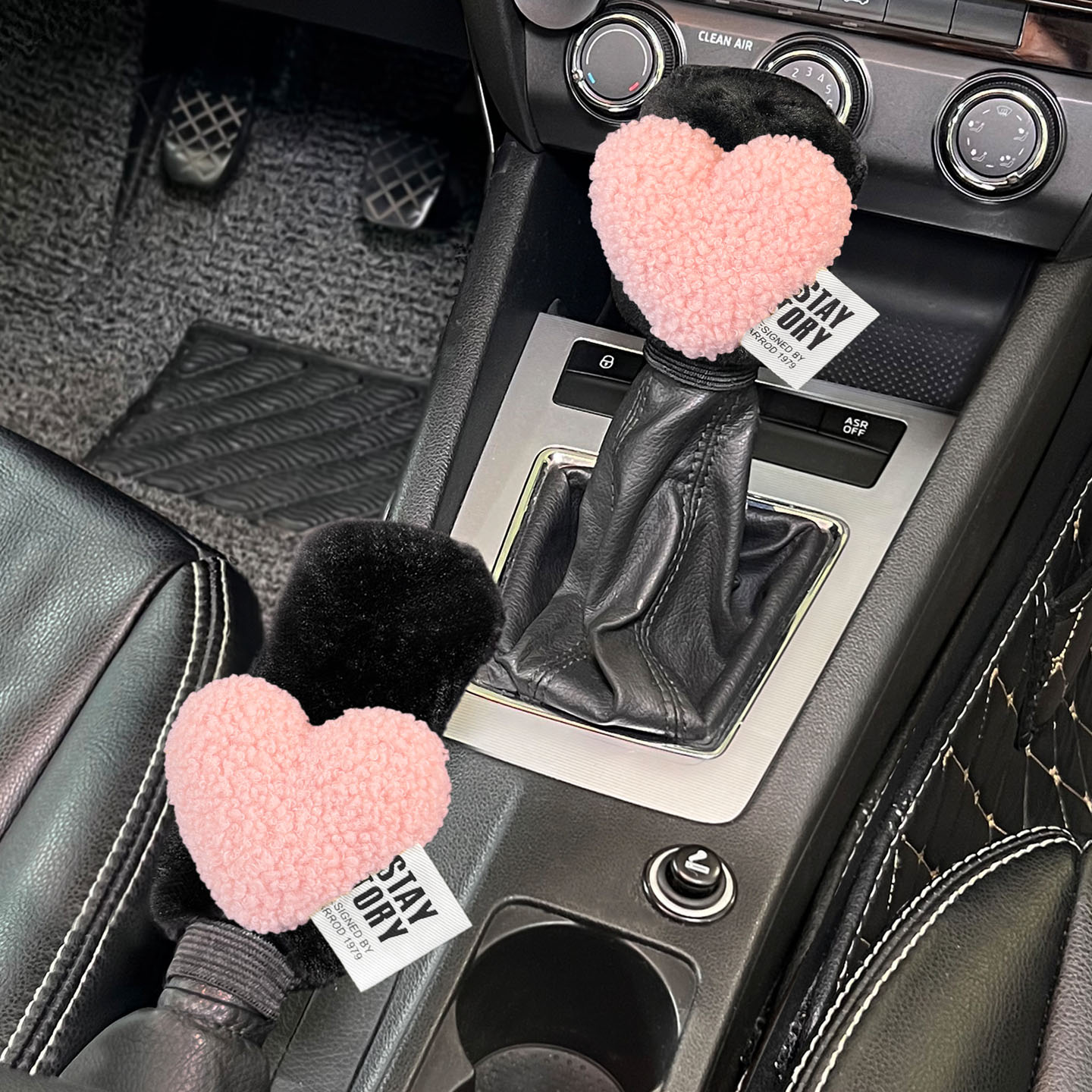 汽车冬季爱心毛绒档位套排挡套档杆套手刹套档把套装手动挡通用型