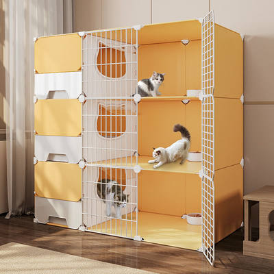 繁殖猫笼子家用特价三层带厕所抽屉式室内特大空间隔断繁育笼猫舍