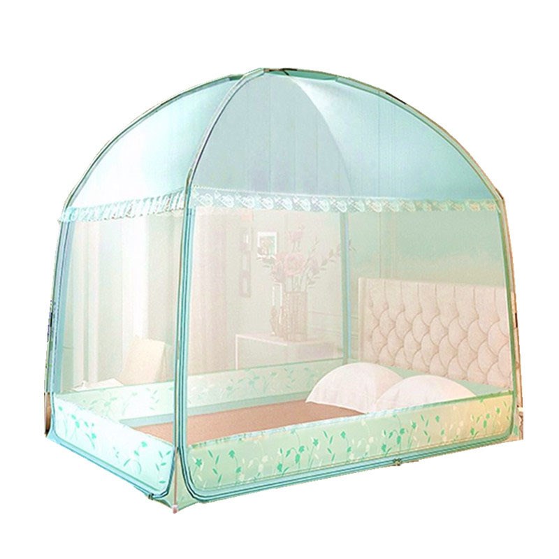 家用蚊帐三门支架款蒙古包1.3 1.35 1.5米可挂风扇文帐加高加大