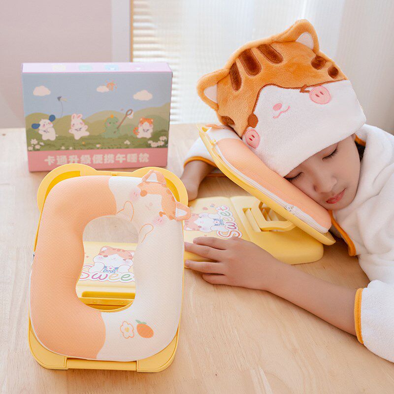 夏季冰丝午睡枕趴睡枕头小学生儿童教室桌子午休神器睡觉专用折叠
