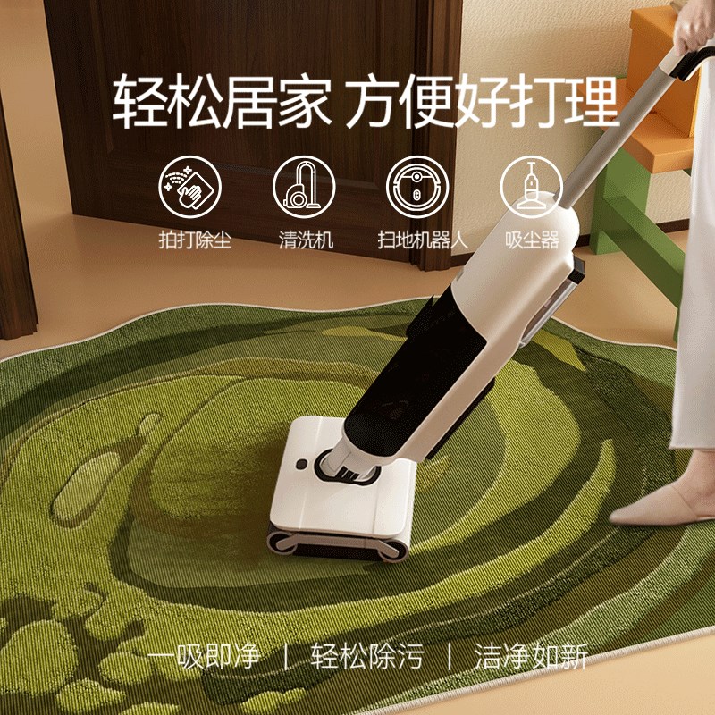 小清新进门地垫入户门垫门口地毯绿色脚垫苔藓家用玄关不规则脚垫