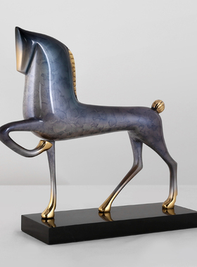 现代轻奢一马当先铜摆件客厅书房办公室家居软装饰品乔迁开业礼品