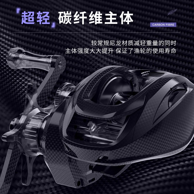 特奔极夜微物水滴轮泛用打黑路亚轮鱼线轮渔轮超轻量碳素防炸线