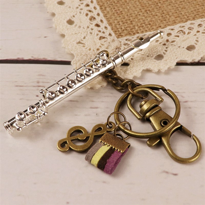 创意长笛单簧管挂件萨克斯长号大号钥匙扣情侣男女装饰圣诞节礼物