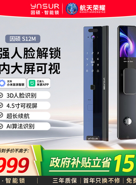 已接入米家APP】因硕人脸识别掌静脉入户门智能锁S12M