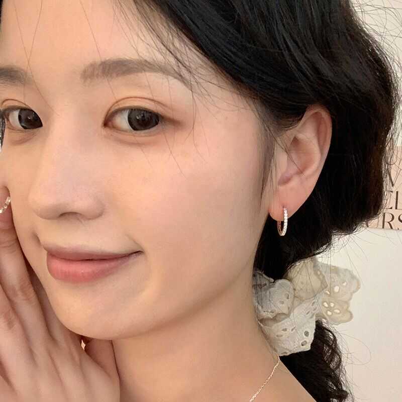 小众高级感锆石小圈耳环耳夹女