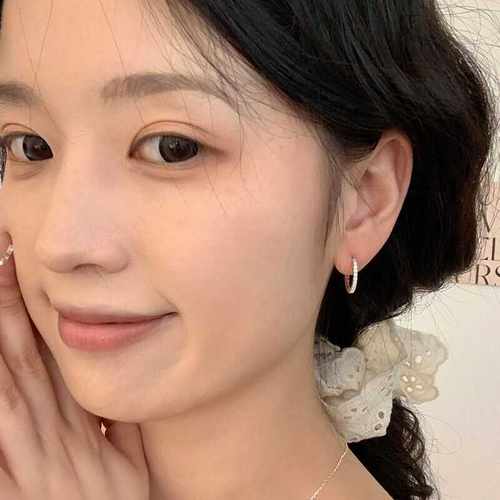 小众高级感锆石小圈耳环耳夹女
