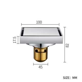 下水道防臭地漏浴室淋浴房地漏铜隐形地漏卫生间大排量。