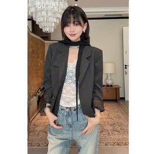 气质休闲设计感小众穿搭通勤显瘦西装外套女2026秋季短款百搭西服