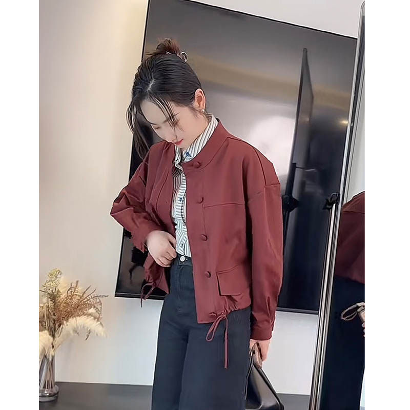 韩版立领短外套女2025秋冬季新款宽松休闲设计感百搭夹棉夹克上衣,女装/女士精品,短外套,淘宝优惠券,粉丝福利购,淘宝优惠卷