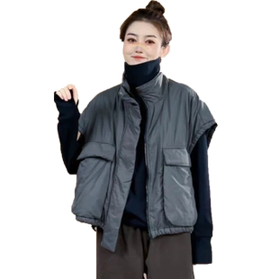 马甲女款春季外穿洋气2026新款欧货不规则夹棉坎肩高级感休闲马夹