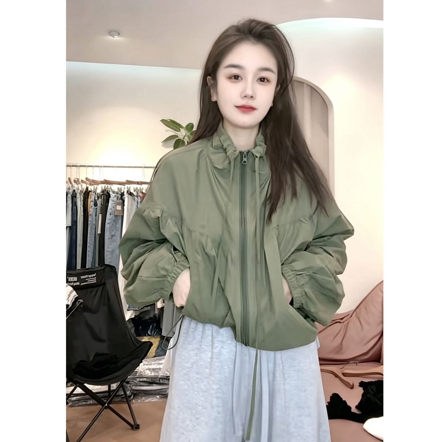 防晒衣女款外套轻薄透气2026新款夏季韩版休闲遮肉纯色立领上衣潮