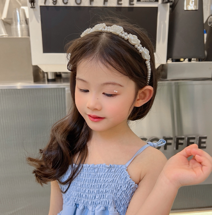 儿童发箍s头上学女童小箍女孩发卡珍珠森系仙qqy-a377美防滑不头