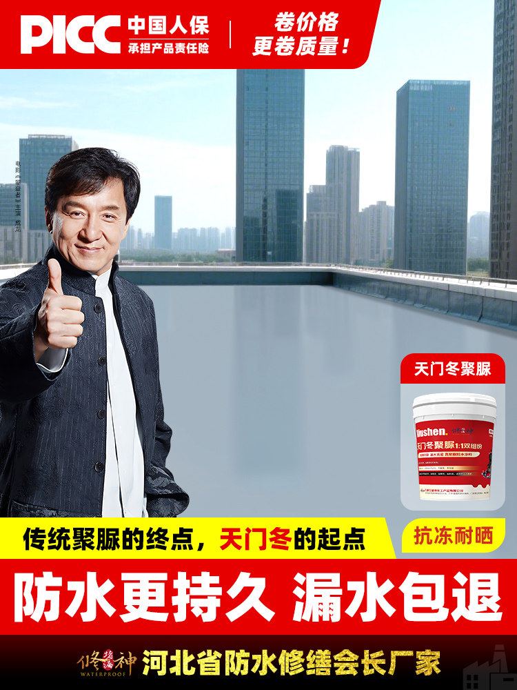 天东纯聚脲屋面外露防水涂料户外防水胶漏缝修补渗水防腐柔性材料