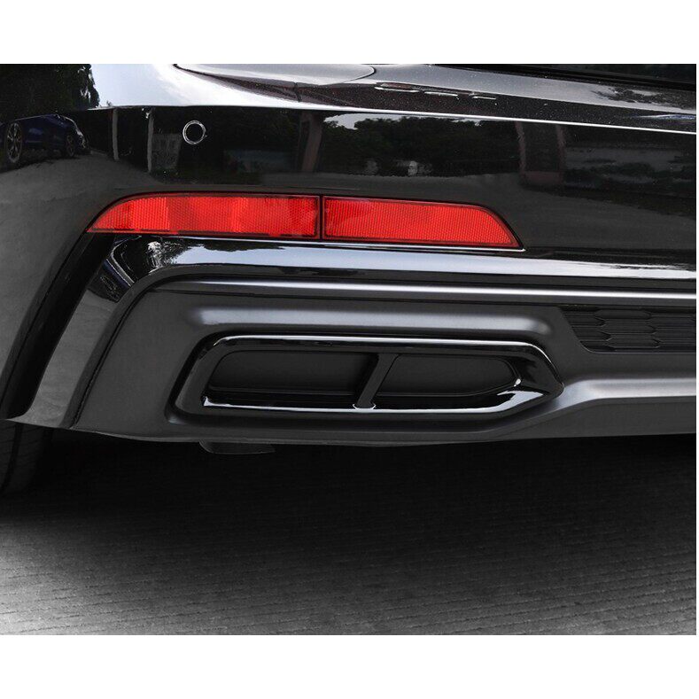 适用19/20款奥迪A6L改装排气口四出尾喉装饰框C8装饰升级黑武士