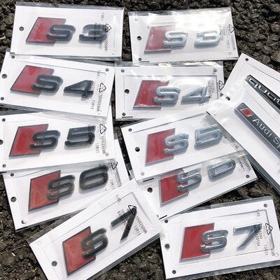 适用奥迪A4 A6L改装车标S3 S4 S5 S6 S7字标RS4 5 6 7 3标志后尾