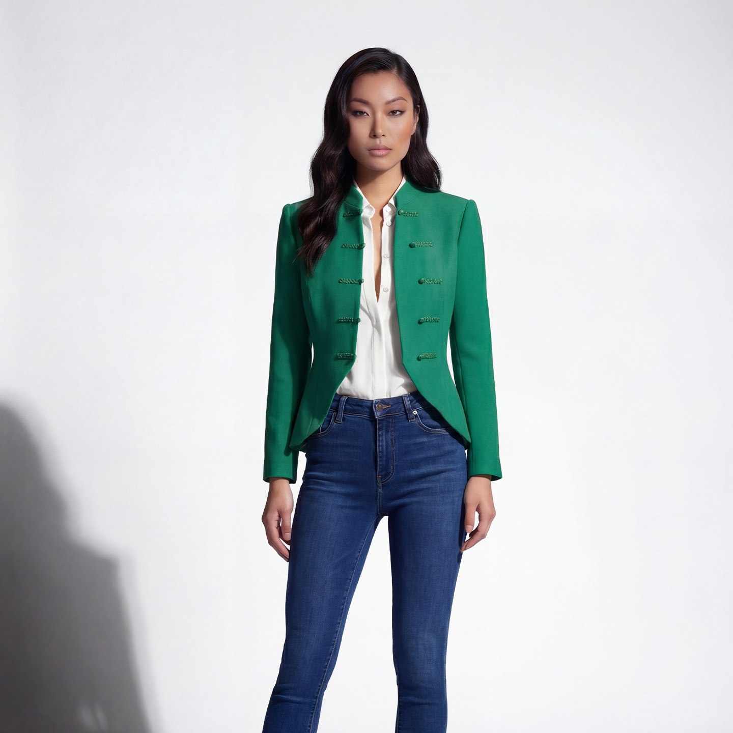 新中式盘扣细节不规则门襟现代唐装外套,女装/女士精品,衬衫,淘宝优惠券,粉丝福利购,淘宝优惠卷