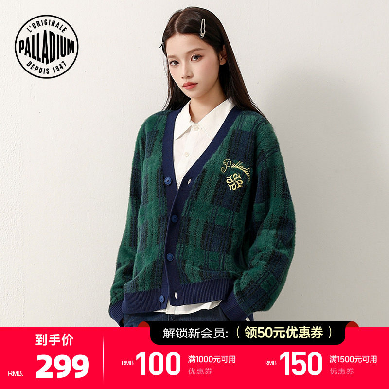 PALLADIUM帕拉丁毛衫复古V领精致刺绣男女款开襟毛衫101