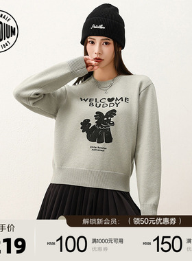 PALLADIUM帕拉丁上装简约卡通图案女款圆领毛衫1913523